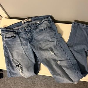 Hollister Denim Skinny Jeans w/ Holes down the front, size 11R
